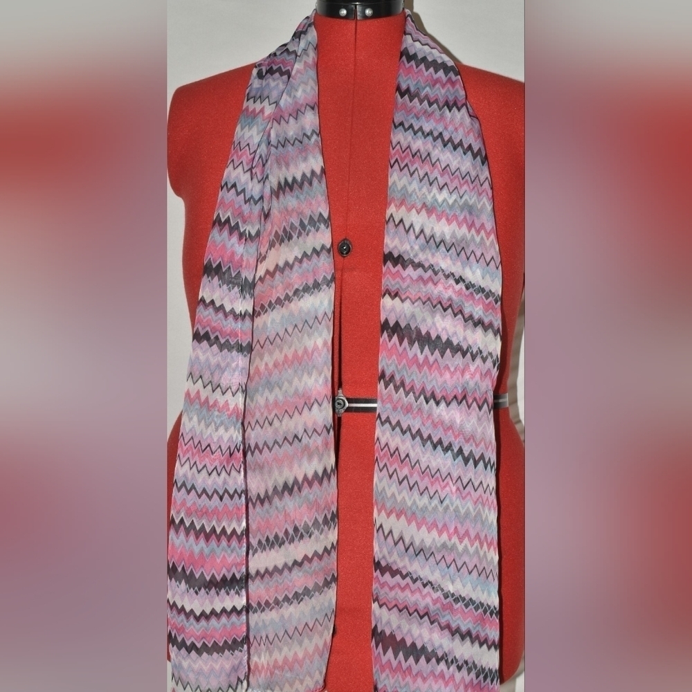 Design Sheer-Liked Multicolor Scarf